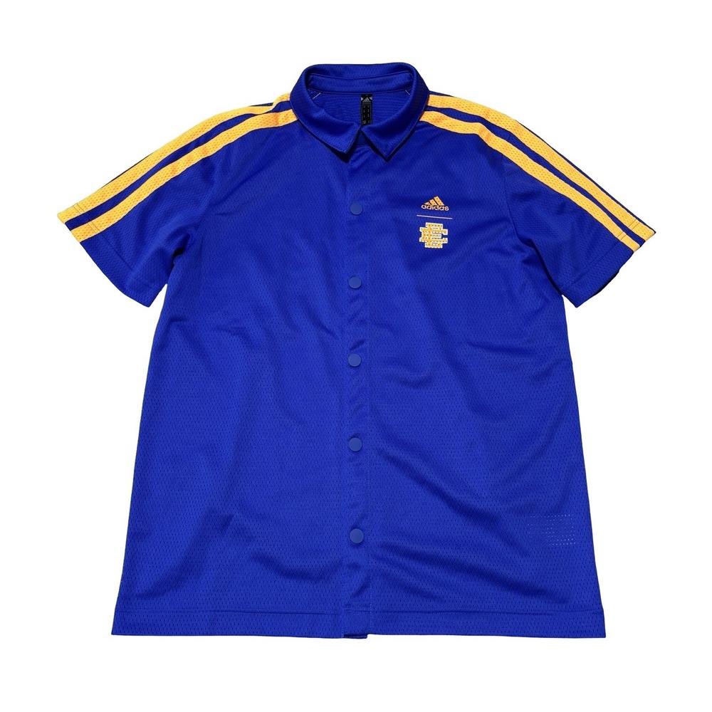 Adidas Men's Eric Emanuel Snap Up Short Sleeve Track Jacket Size M 21.5 x 29
